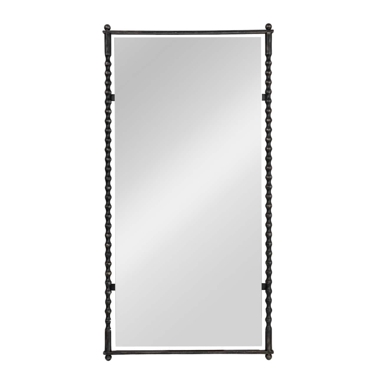 Hello Honey® 47.25" Black Cast Metal Framed Tall Wall Mirror